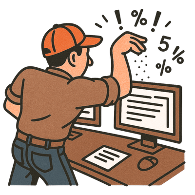 A business owner adding their details at a computer