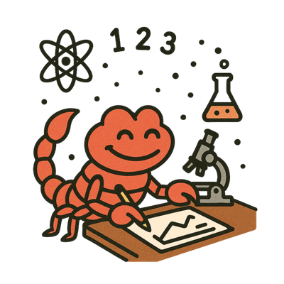 The ScorpEase scorpion analysing wage data at a desk